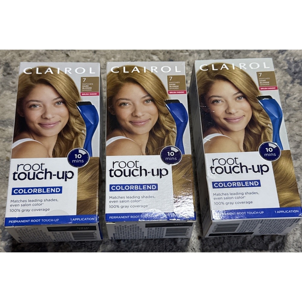 Lot of 3 Clairol Root Touch-Up Colorblend Permanent Color Hair Dye 7 Dark Blonde